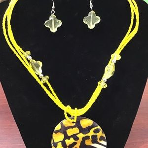 Hand Painted Shell Necklace Set
